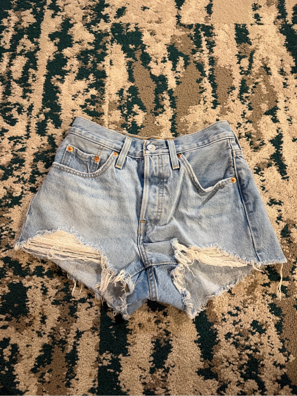 Levi's Light Blue High-Rise Denim Shorts